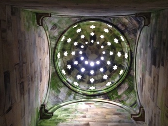 Inside, the star chamber had an eerie green light
