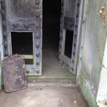 Access doors to the crypt, originally intended to be "locked for all time"