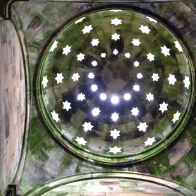 Inside, the star chamber had an eerie green light
